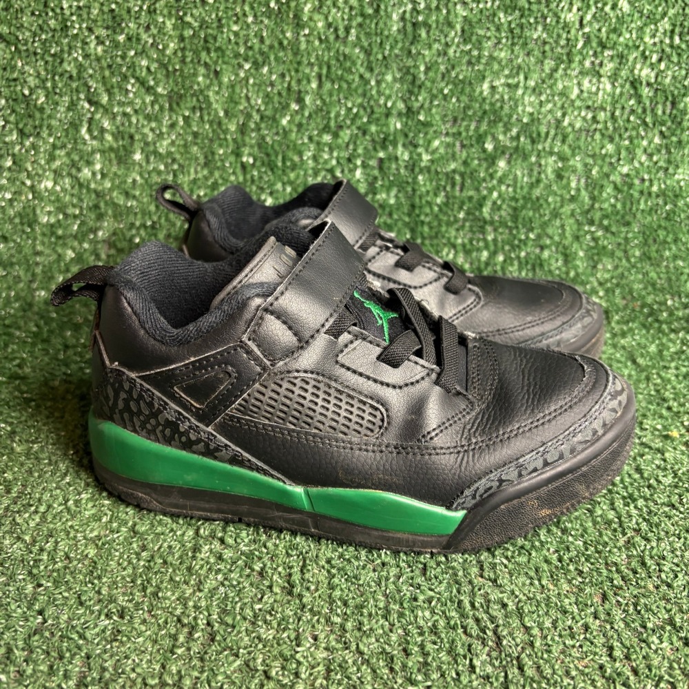 Jordan Spizike Low Elephant Print Basketball Sneaker Black Pine Green Kids 13C